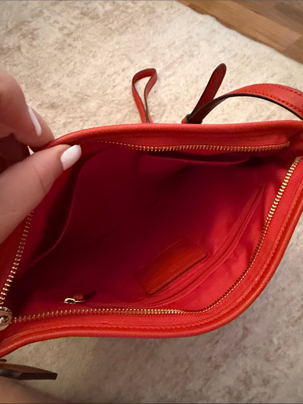 Coach Brown Signature Canvas Crossbody with Red Trim - Picture 4 of 5